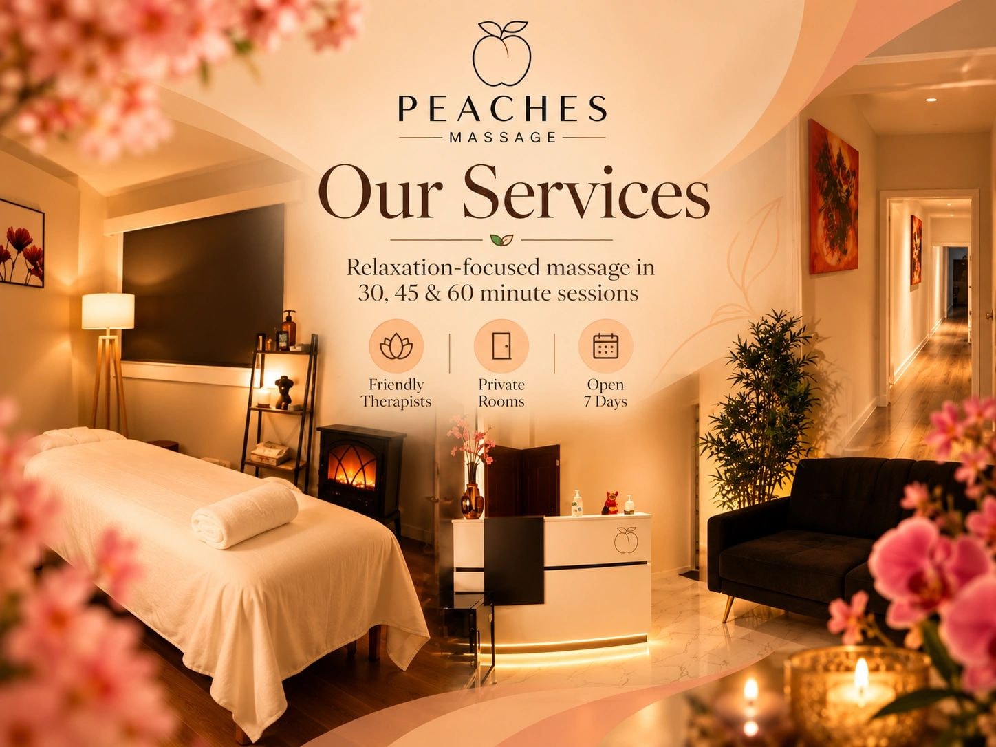 Peaches Massage treatment room